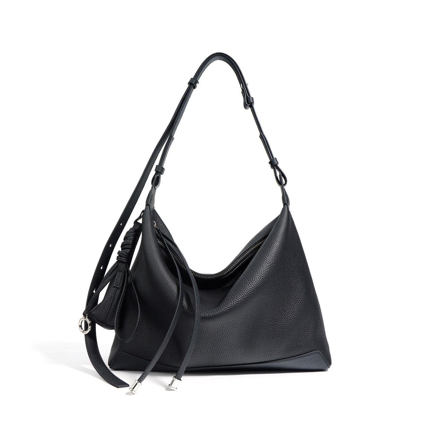 Women's Genuine Leather Minimalist Dumpling Tote Bag with Large Capacity