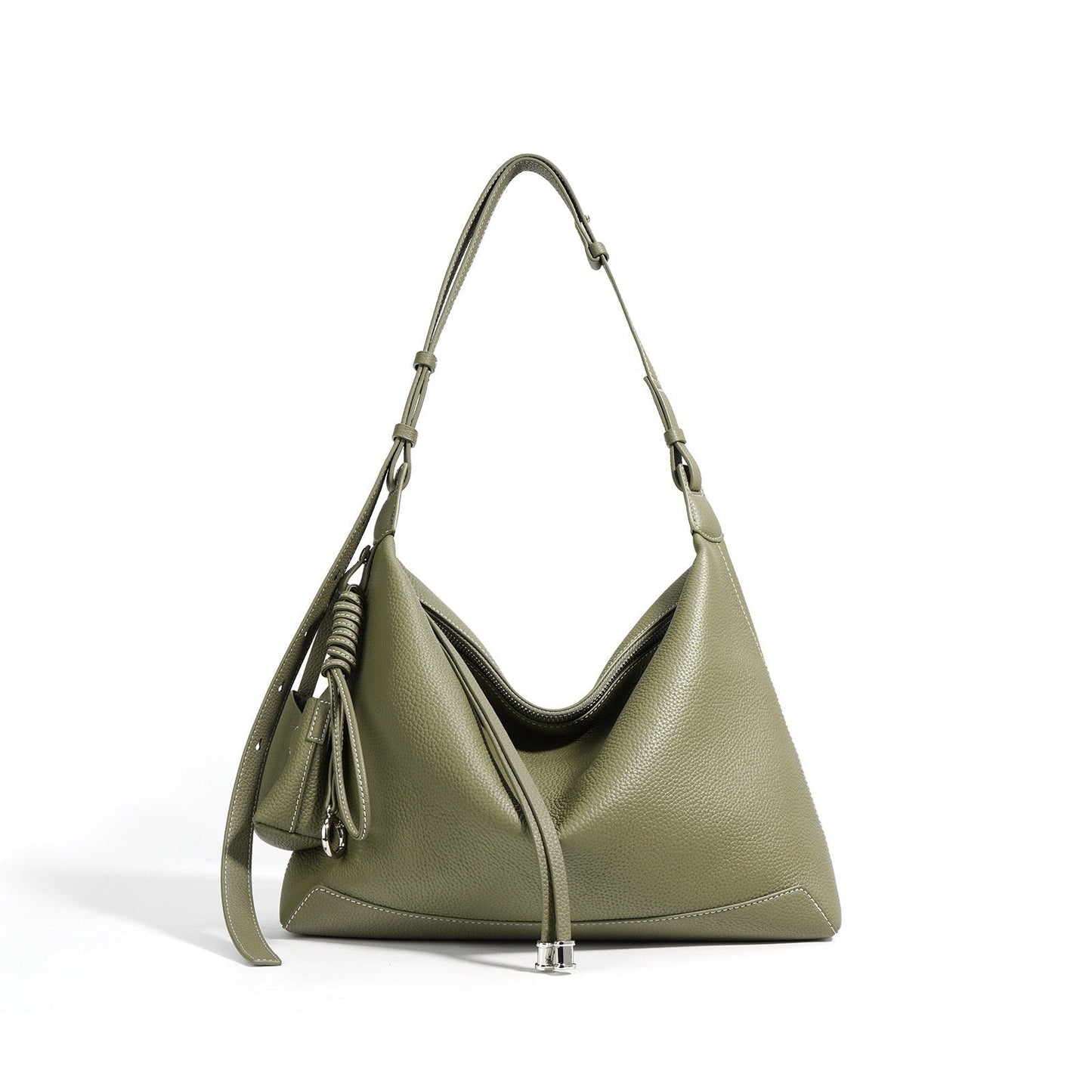 Women's Genuine Leather Minimalist Dumpling Tote Bag with Large Capacity