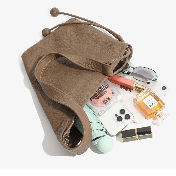 Women's Genuine Leather Asymmetric Horn Shoulder Crossbody Bag