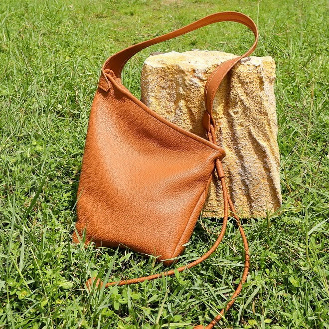 Women's Genuine Leather Asymmetric Horn Shoulder Crossbody Bag