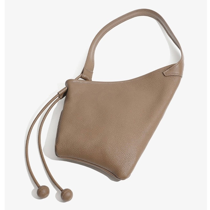 Women's Genuine Leather Asymmetric Horn Shoulder Crossbody Bag