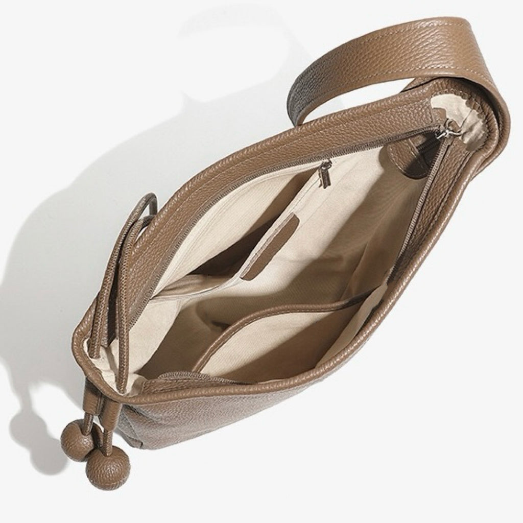 Women's Genuine Leather Asymmetric Horn Shoulder Crossbody Bag