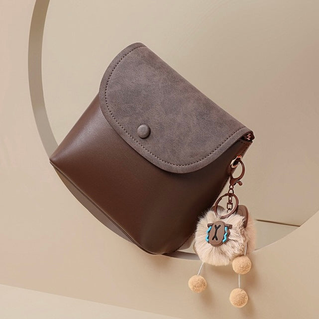 Women's Genuine Leather Vintage Flap Crossbody Bag with Phone Pocket