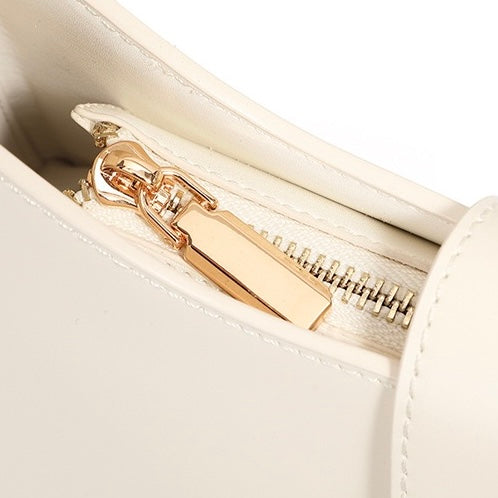 Women's Genuine Leather Soft Baguette Shoulder Bag with Top Handle