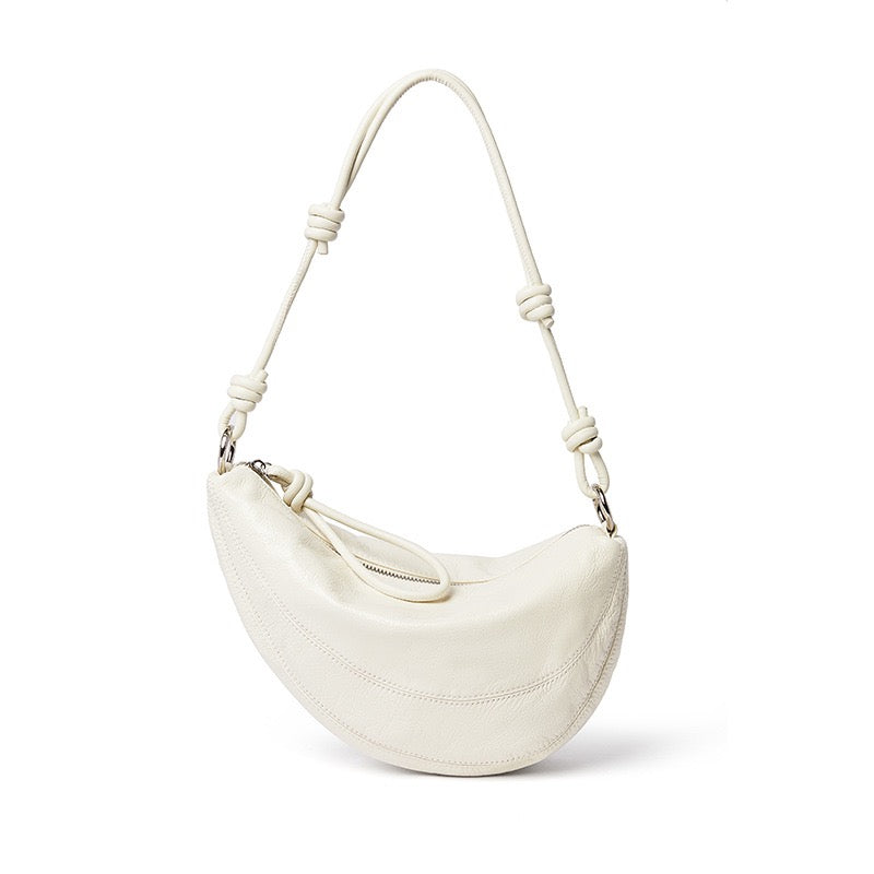 Women's Genuine Leather Dumpling Saddle Shoulder Crossbody Bag