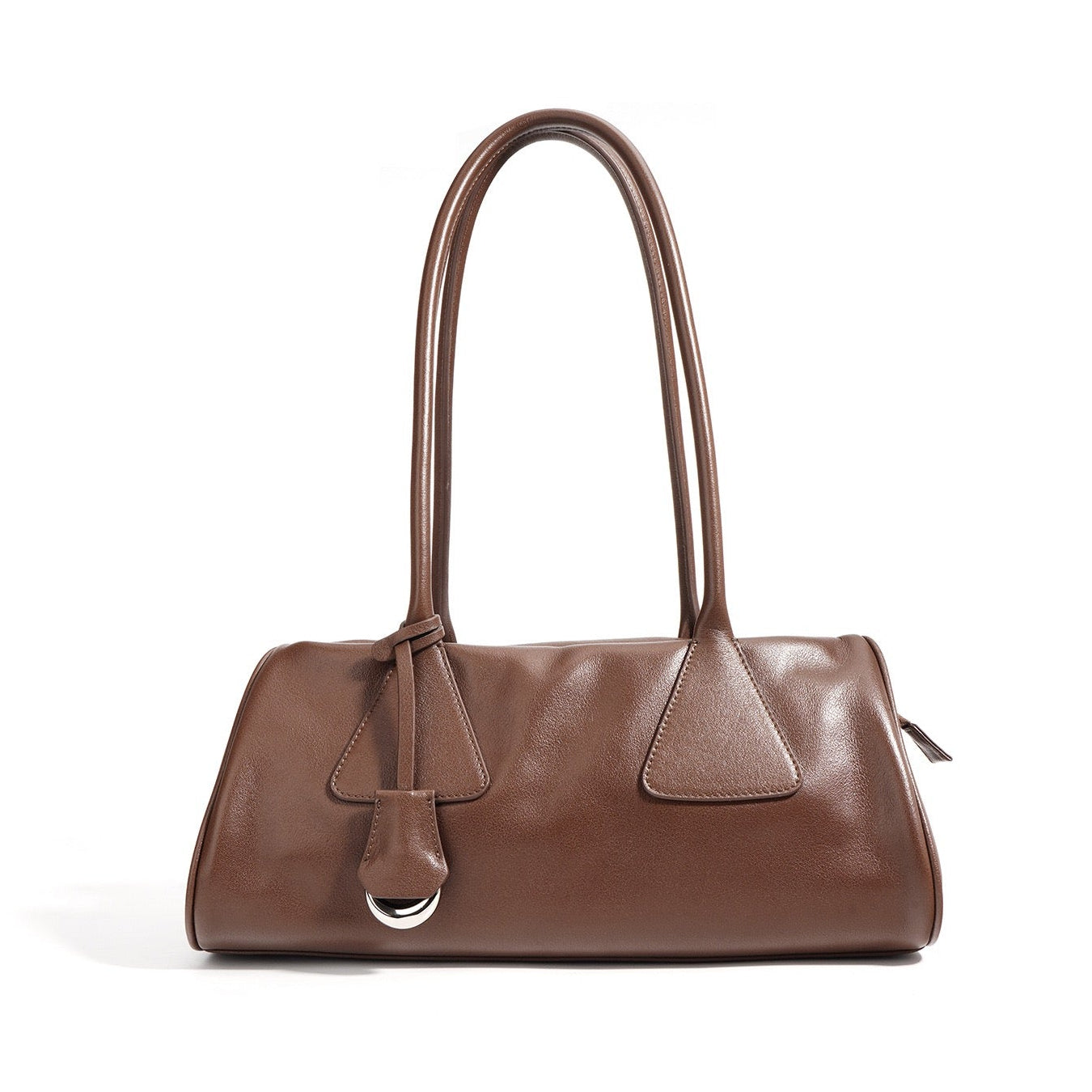 Women's Genuine Leather Triangle Barrel Shoulder Bag