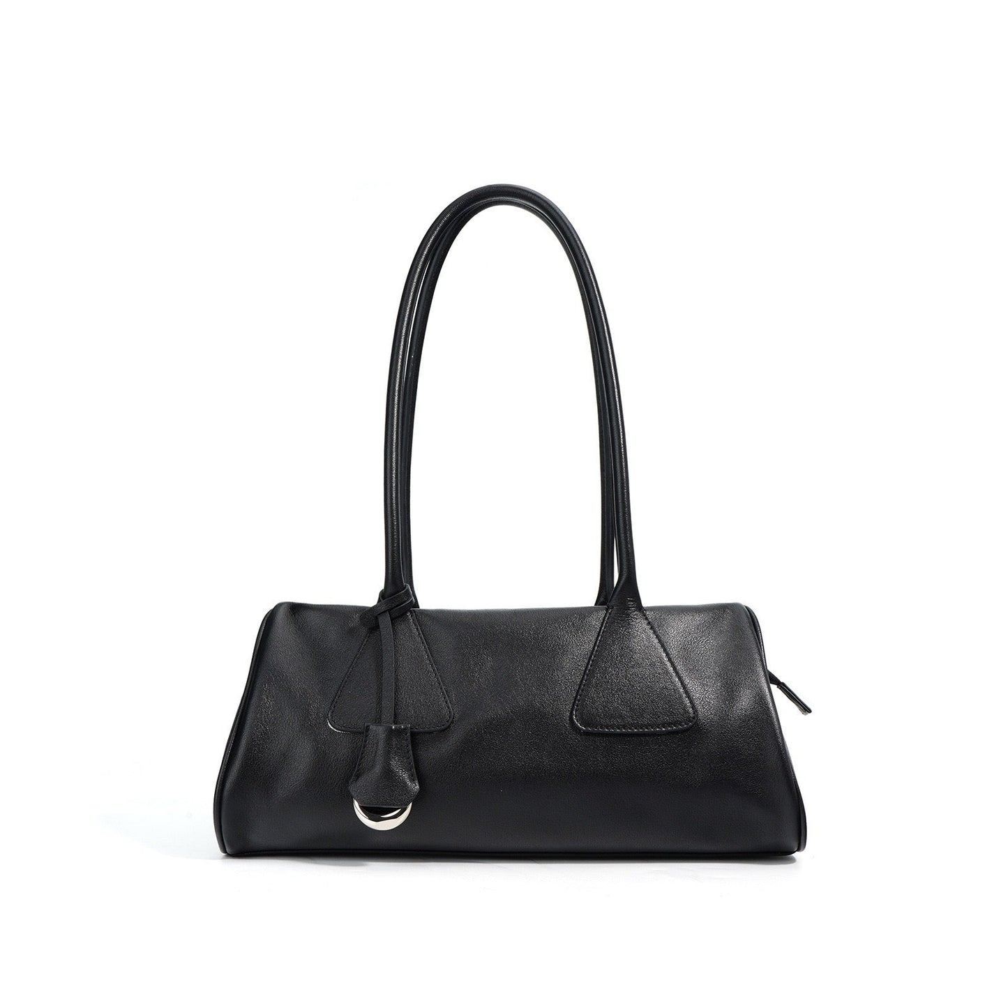 Women's Genuine Leather Triangle Barrel Shoulder Bag