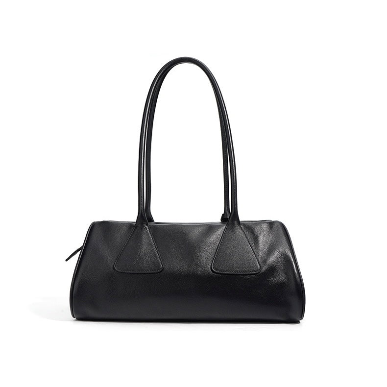 Women's Genuine Leather Triangle Barrel Shoulder Bag