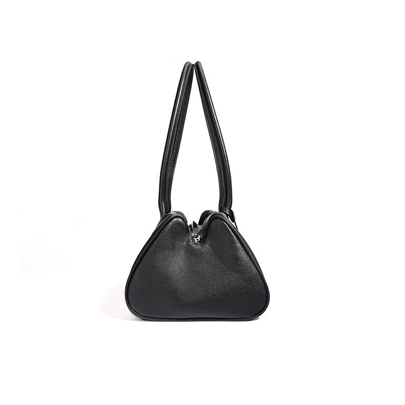 Women's Genuine Leather Triangle Barrel Shoulder Bag