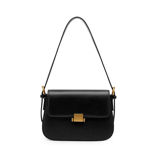 Women's Genuine Leather Minimalist Lock Buckle Crossbody Bag