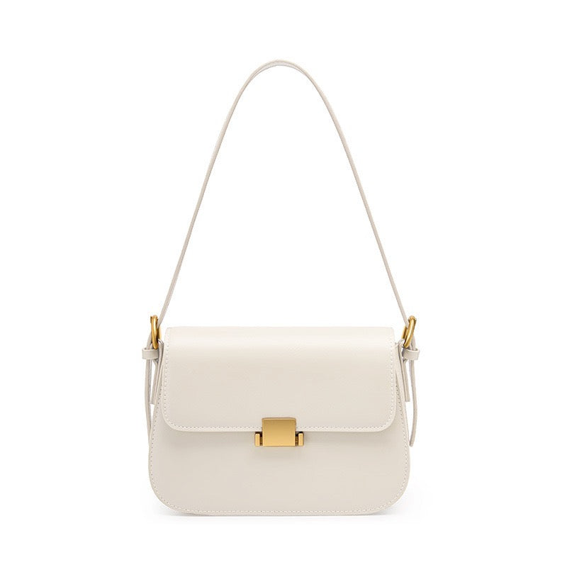 Women's Genuine Leather Minimalist Lock Buckle Crossbody Bag