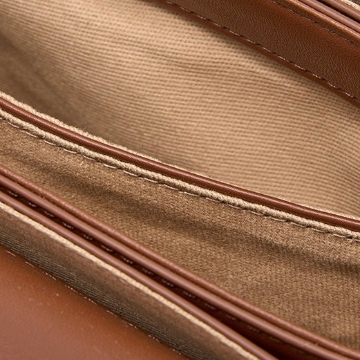 Women's Genuine Leather Minimalist Lock Buckle Crossbody Bag