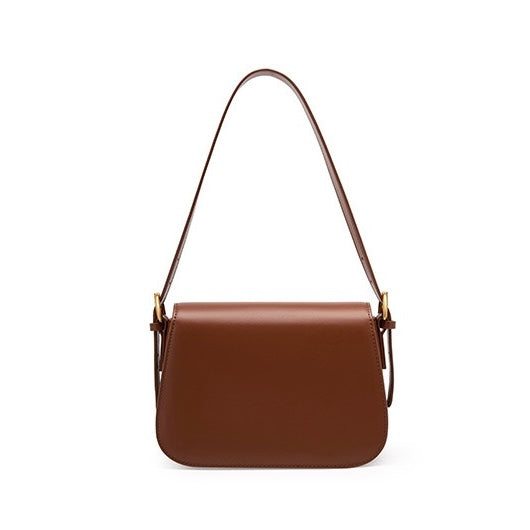 Women's Genuine Leather Minimalist Lock Buckle Crossbody Bag