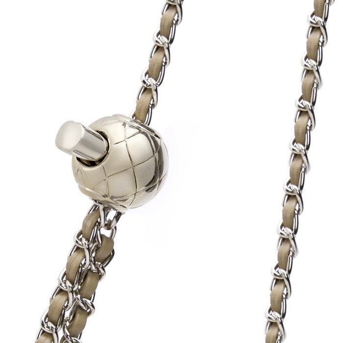 Women's Genuine Leather Cloud Pleated Shoulder Crossbody Bag with Chain Strap