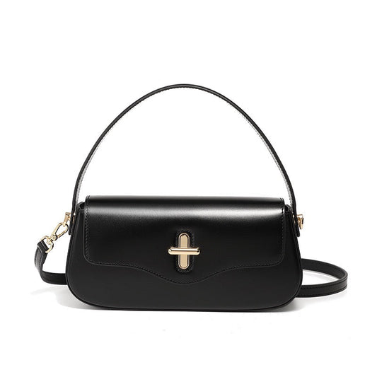Women's Genuine Leather Baguette Shoulder Crossbody Bag
