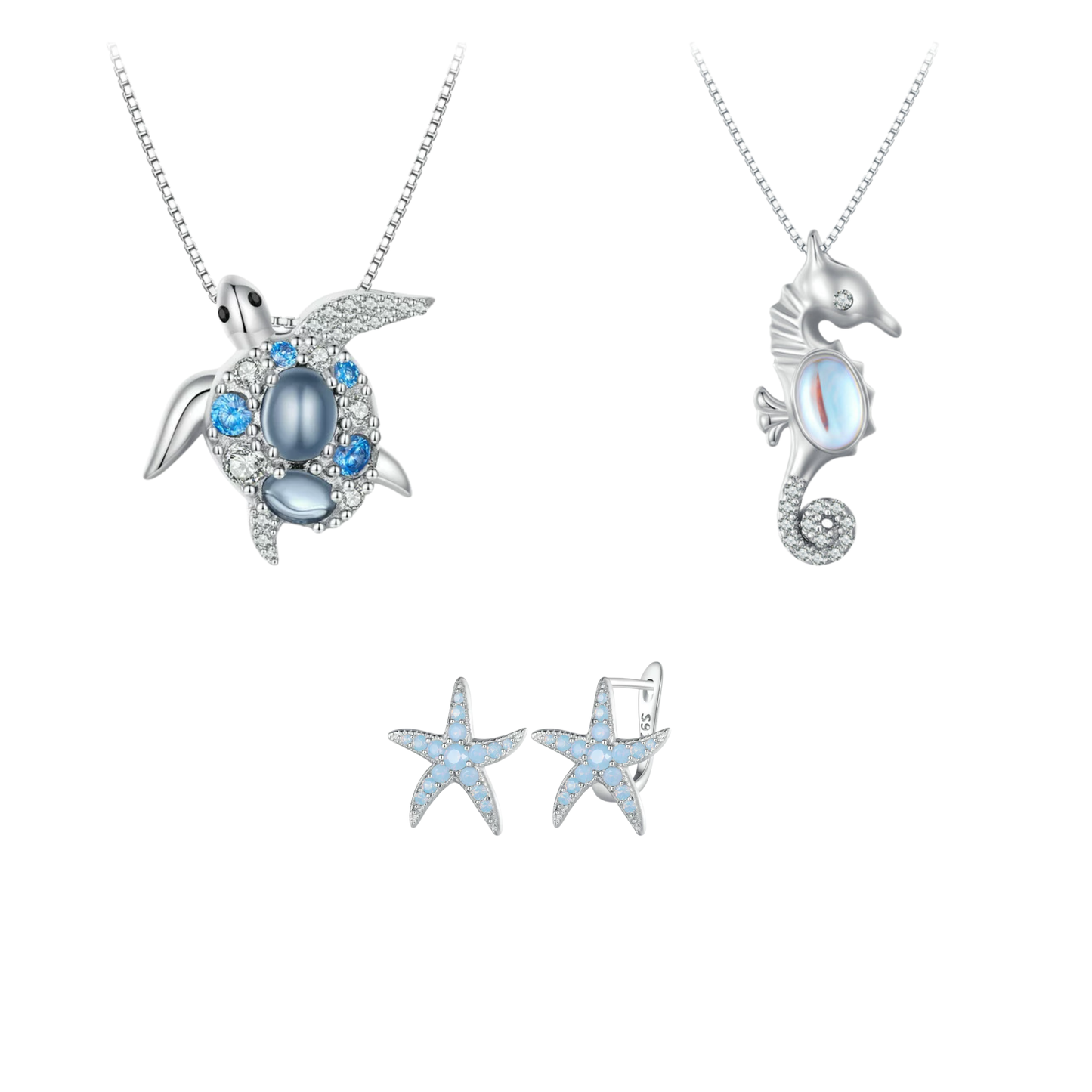 925 Sterling Silver Marine Jewelry Set