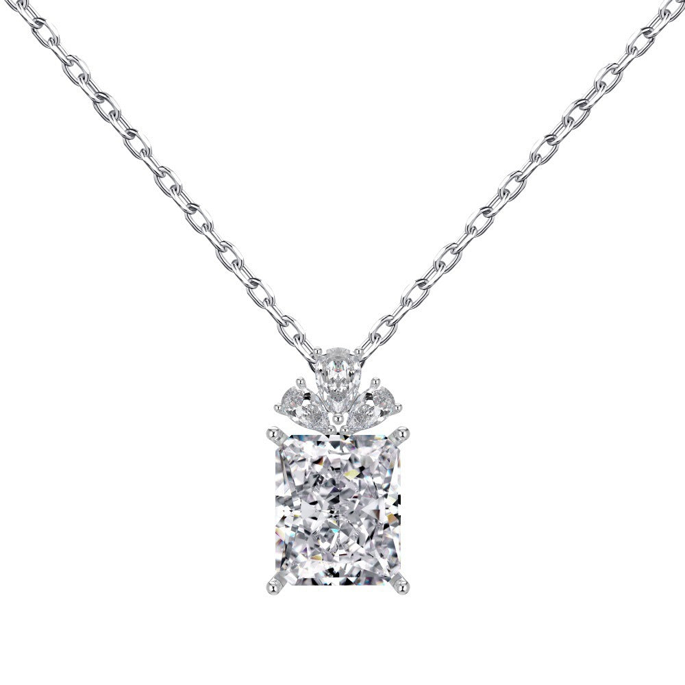 S925 Sterling Silver Perfume Bottle Necklace – Crystal Dewdrop with 8A CZ