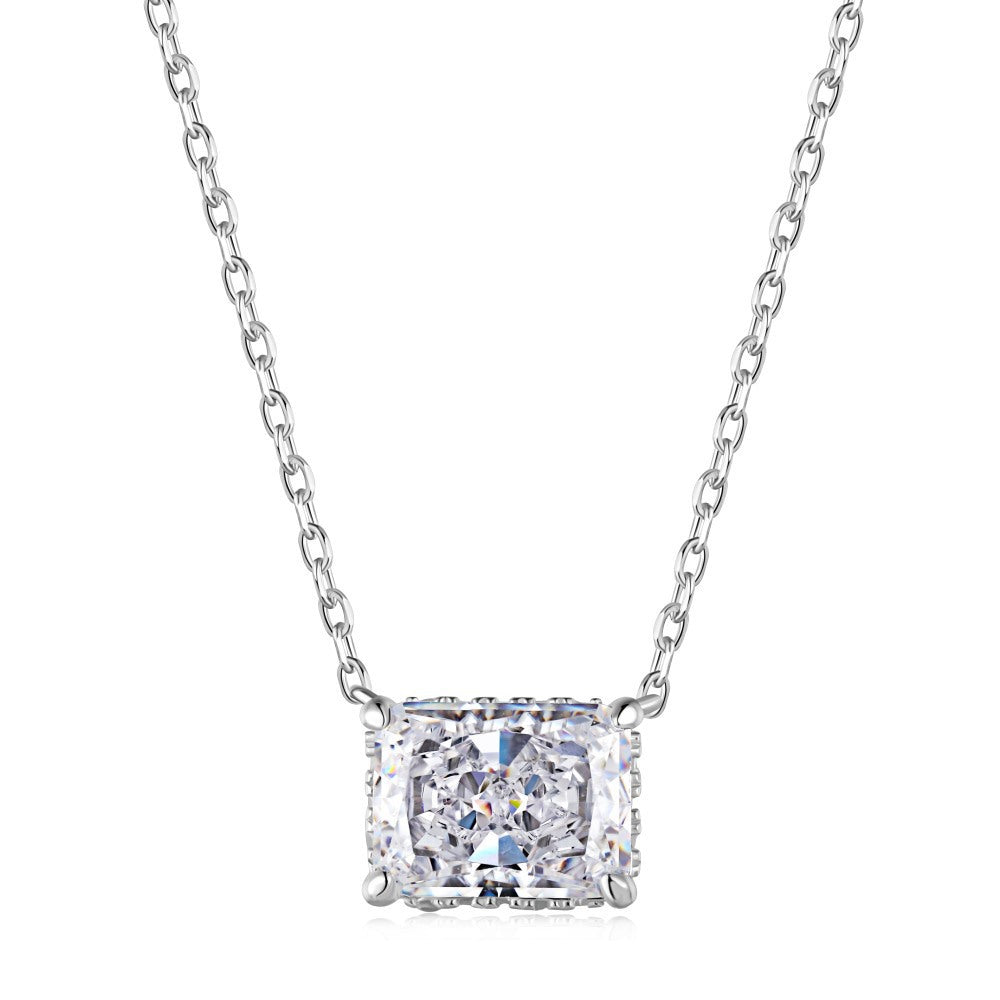 S925 Sterling Silver Perfume Bottle Necklace – Crystal Dewdrop with 8A CZ