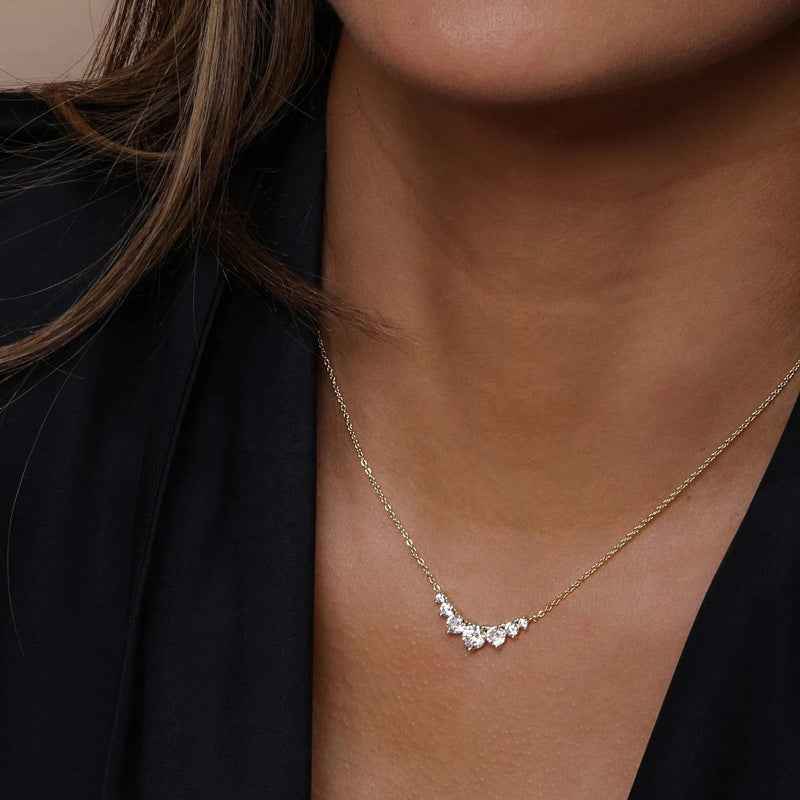 925 Sterling Silver Smiling Radiance Micro Pavé Zircon Necklace