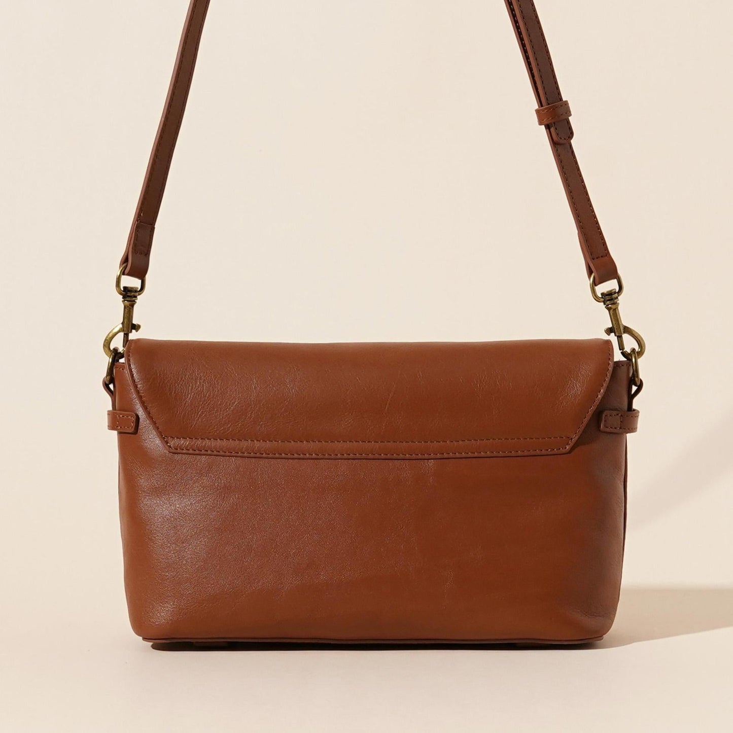 Women's Full-Grain Cowhide Horsebit Flap Crossbody Bag