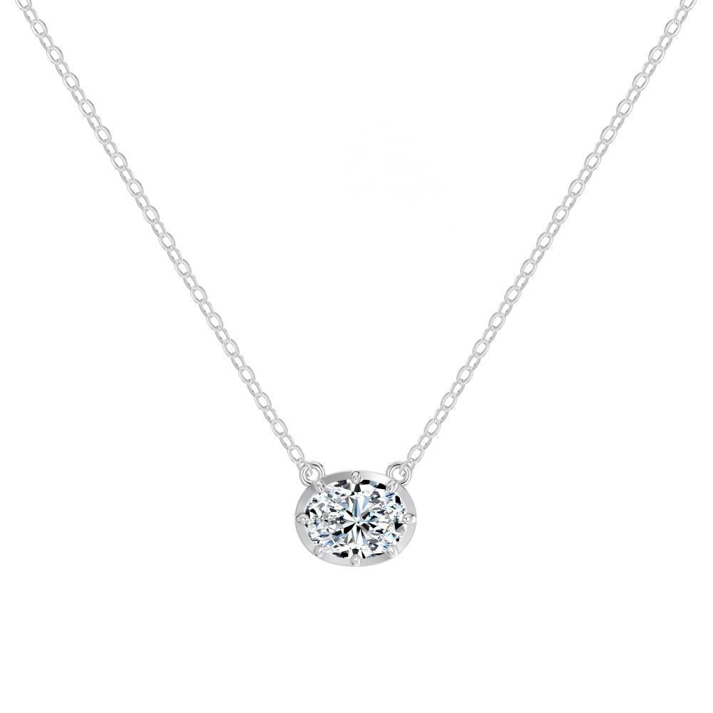 “Oval Brilliance” S925 Sterling Silver Oval Necklace and Earrings Set