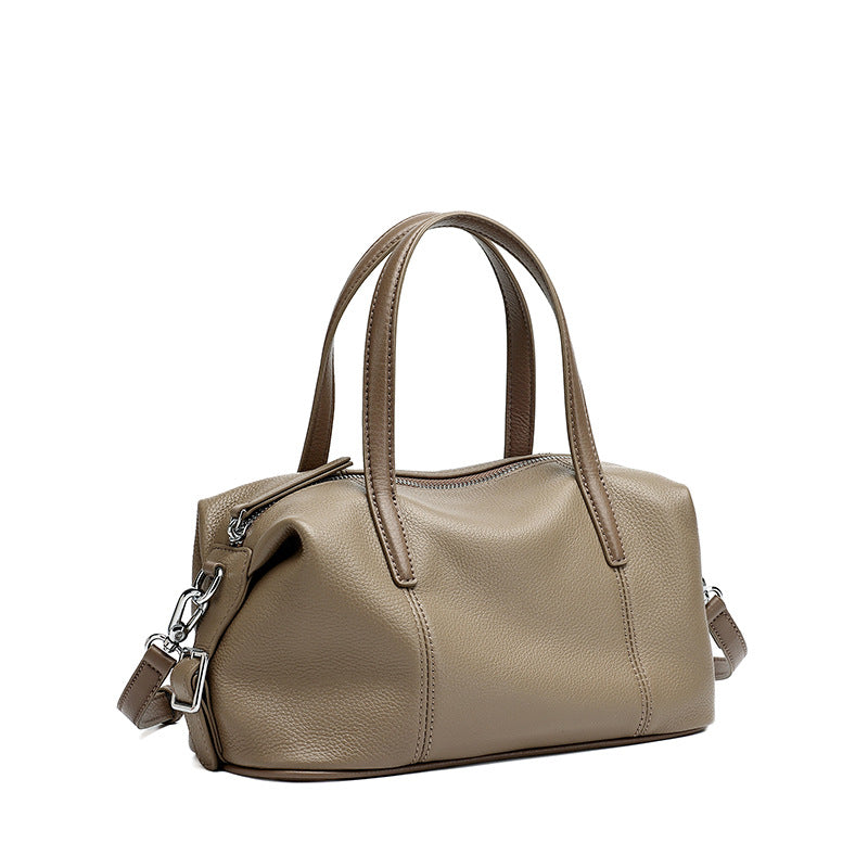 Women's Pebbled Cowhide Pillow Clutch Bag with Adjustable Strap