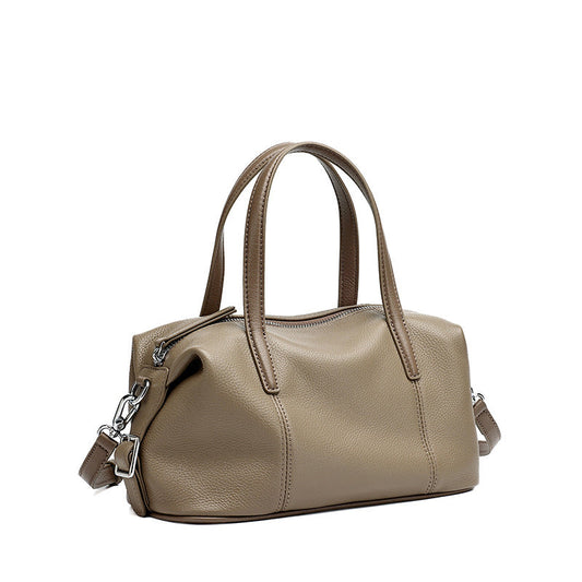 Women's Pebbled Cowhide Pillow Clutch Bag with Adjustable Strap
