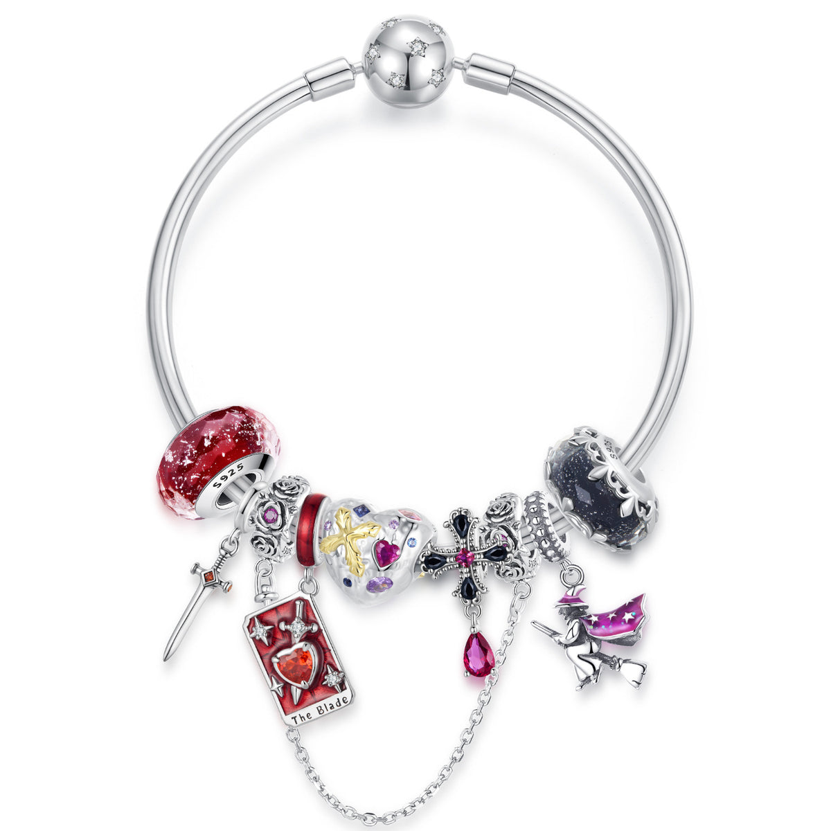 “Dark Harvest” S925 Sterling Silver Halloween Bead Bracelet Set