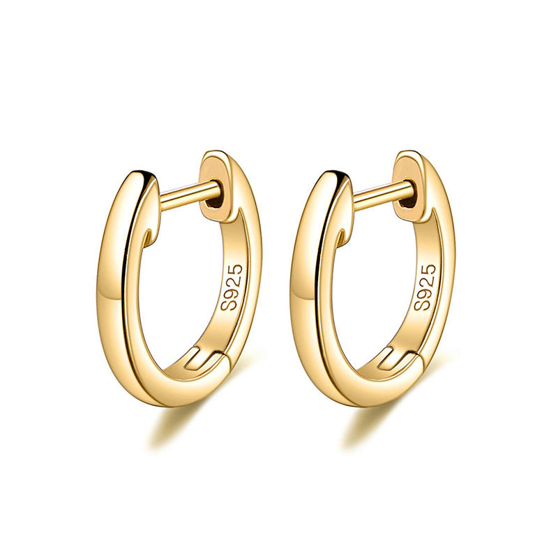 “Classic U Muse” S925 Sterling Silver Minimalist U-Shaped Hoop Earrings