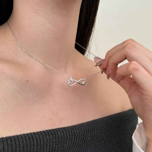 Butterfly Möbius S925 Silver Eternal Loop Butterfly Charm Necklace