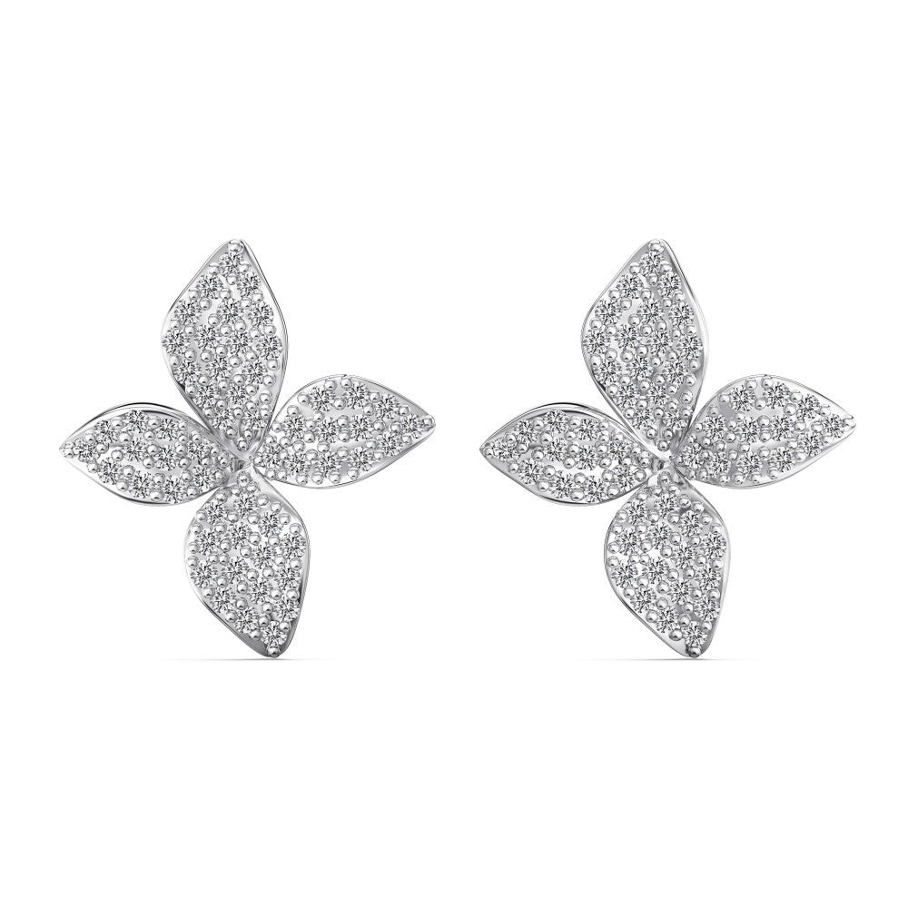 Aurelia Bloom S925 Sterling Silver Flower Zircon Necklace Earrings Ring Set