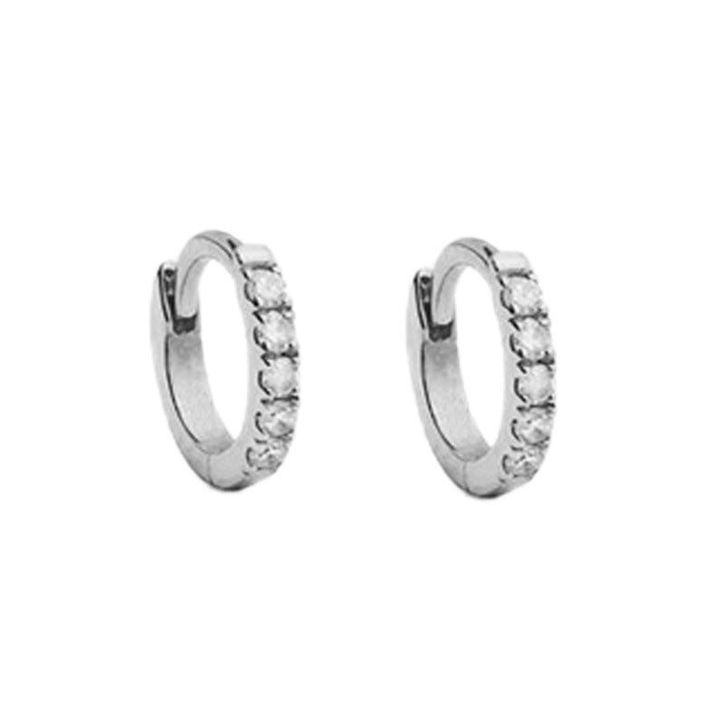 “Classic Orbit” S925 Sterling Silver Zircon Circle Hoop Earrings