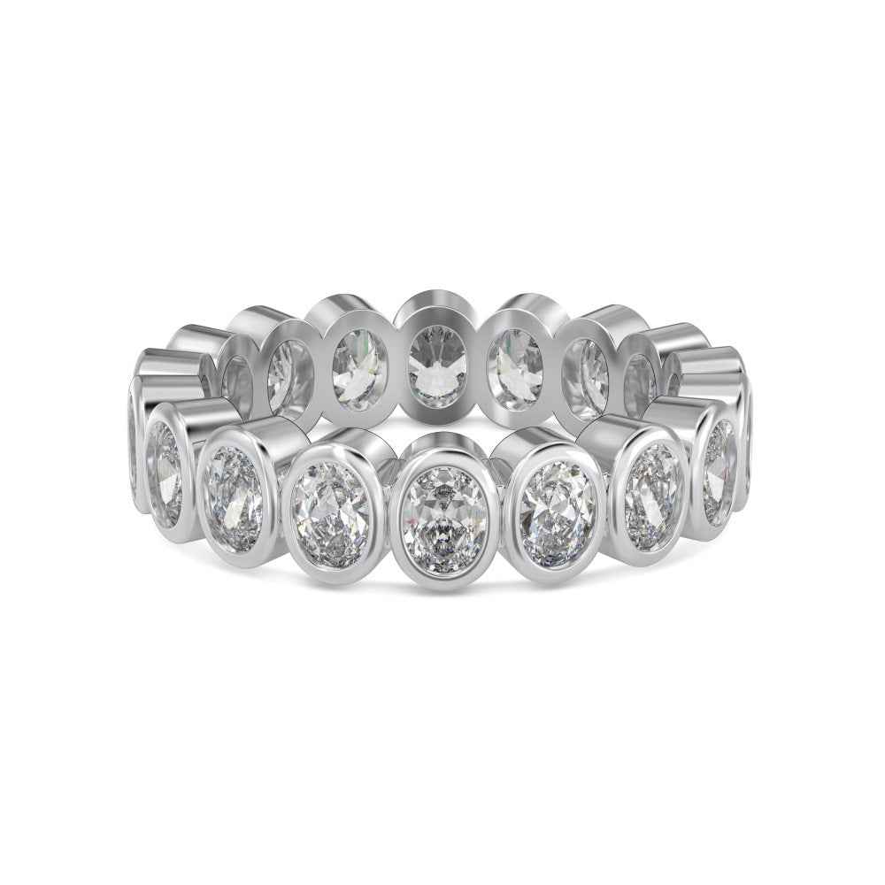 925 Sterling Silver Eternal Oval Full-Eternity Zircon Ring