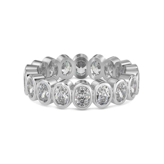 925 Sterling Silver Eternal Oval Full-Eternity Zircon Ring