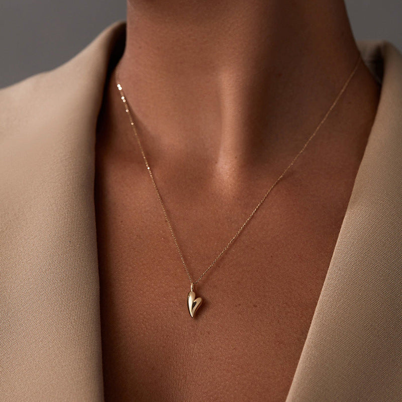 “Teardrop Heart” S925 Sterling Silver Teardrop Necklace