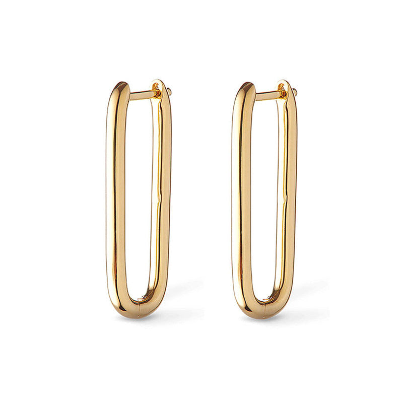 “U-Shape Essential” S925 Sterling Silver Minimalist U-Shaped Hoop Earrings