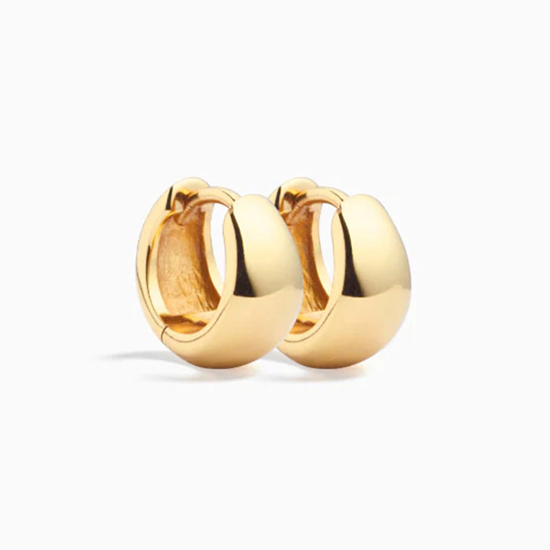 “Sleek Orbit” S925 Sterling Silver Smooth Circle Hoop Earrings