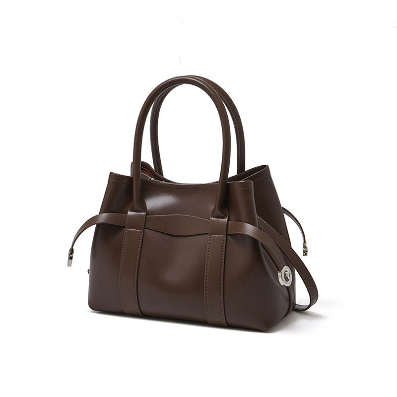 Women's Top-Grain Cowhide Convertible Tote with Inner Pouch