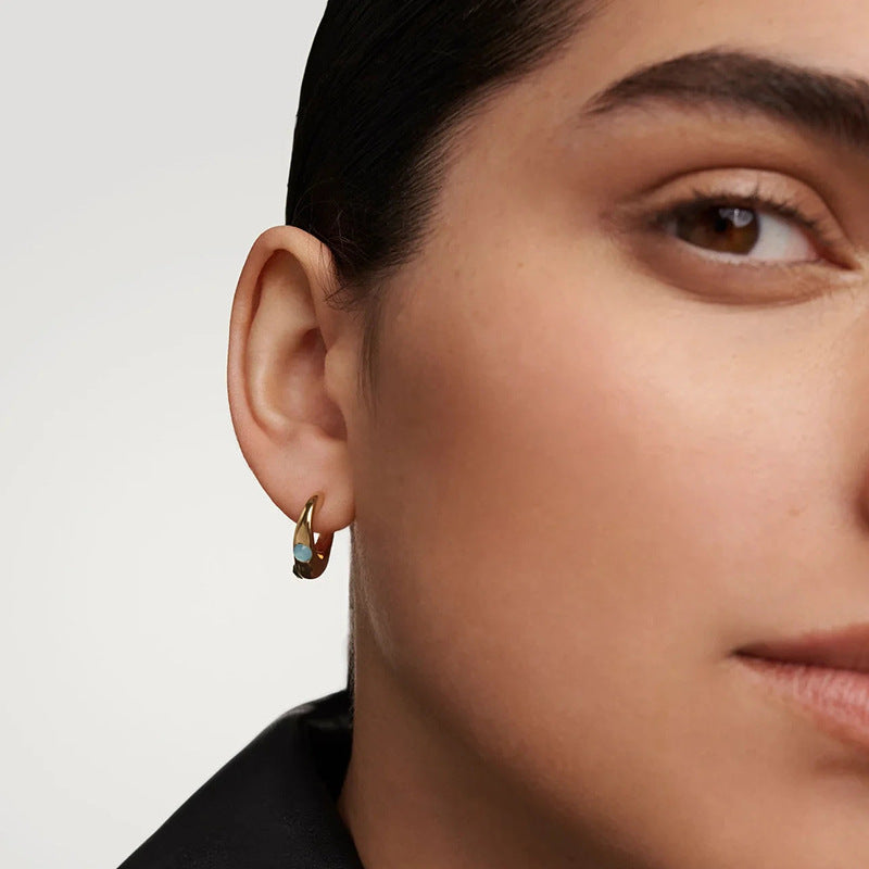“Prism Flow” S925 Sterling Silver Multicolor Zircon Hoop Earrings