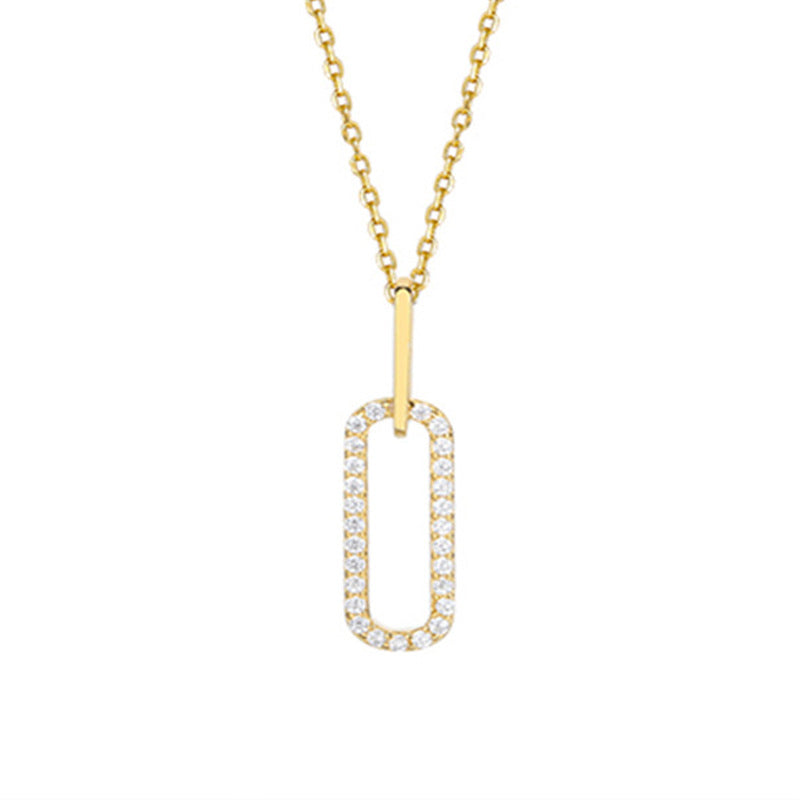 “Double Orbit” S925 Sterling Silver Double-Ring Zircon Necklace
