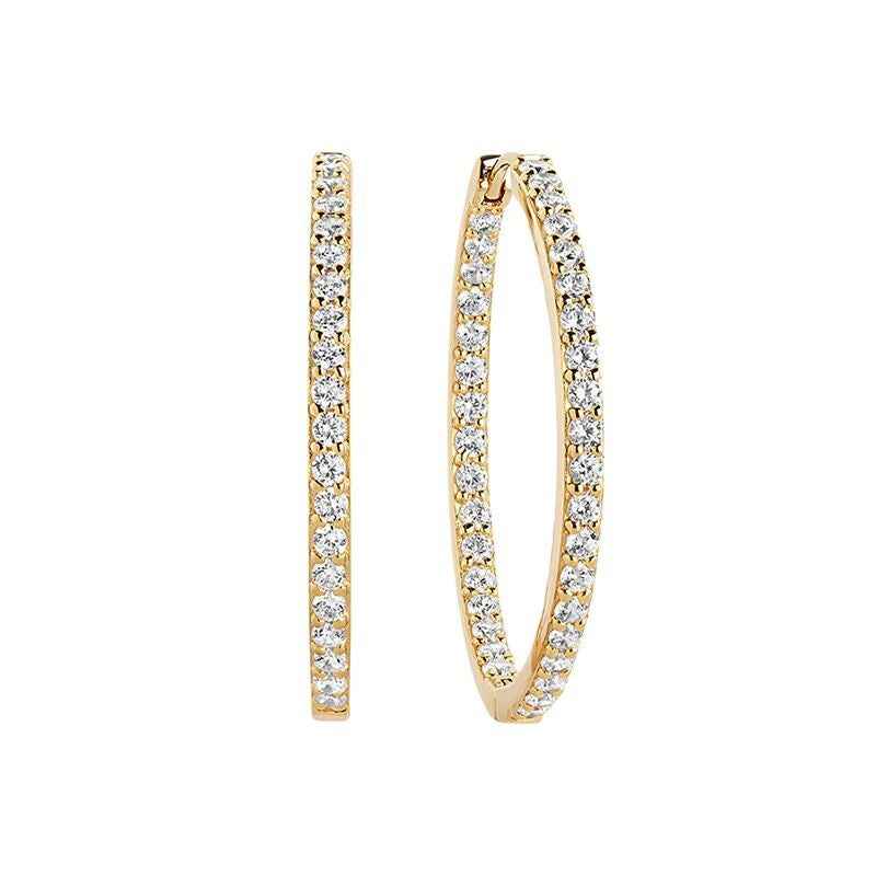 925 Sterling Silver Full-Pavé Large Hoop Earrings – Luxe Halo