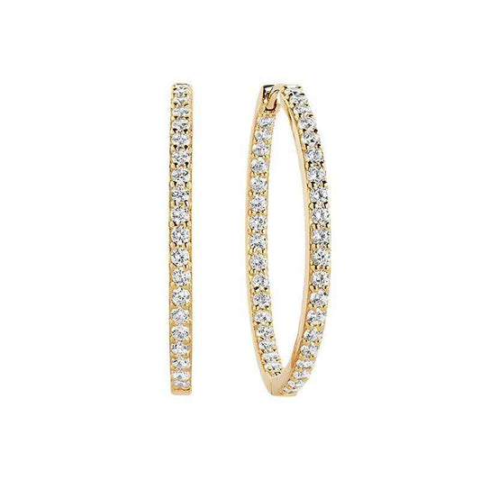 925 Sterling Silver Full-Pavé Large Hoop Earrings – Luxe Halo