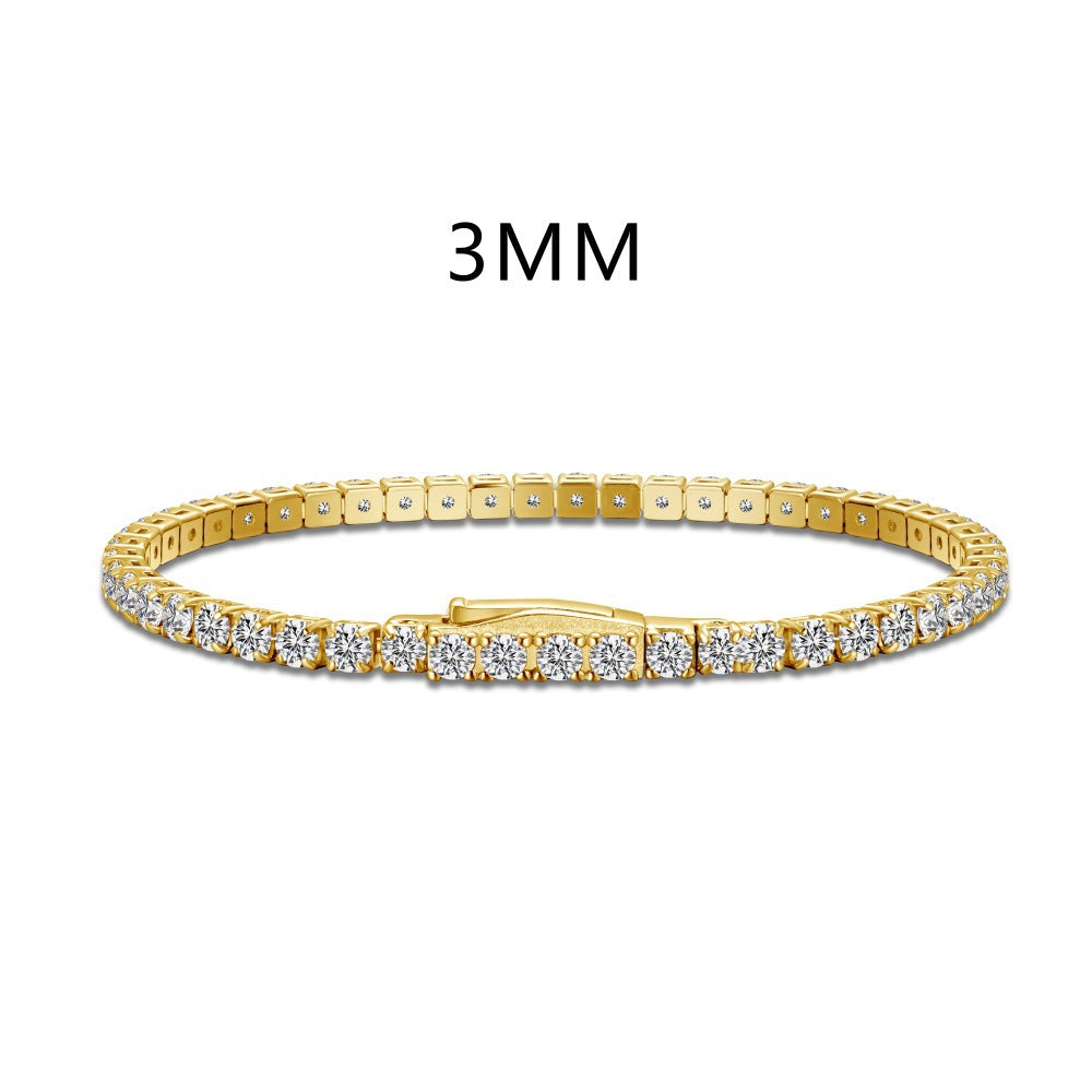“Line Eclat” S925 Sterling Silver Tennis Bracelet