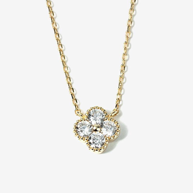 “Clover Muse” S925 Sterling Silver Four-Leaf Clover Necklace