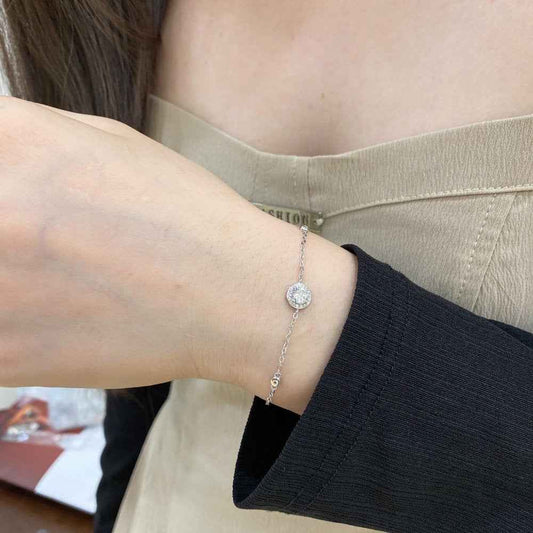 Halo Whisper Zircon Halo Bracelet in S925 Sterling Silver
