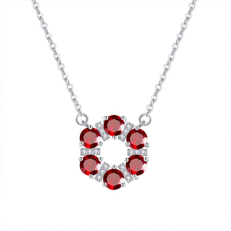 Crystal Wreath S925 Sterling Silver Natural Crystal Halo Necklace