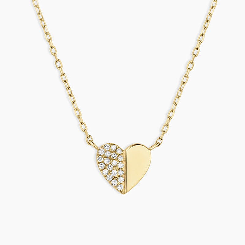 “Heart Puzzle” S925 Sterling Silver Geometric Heart Necklace