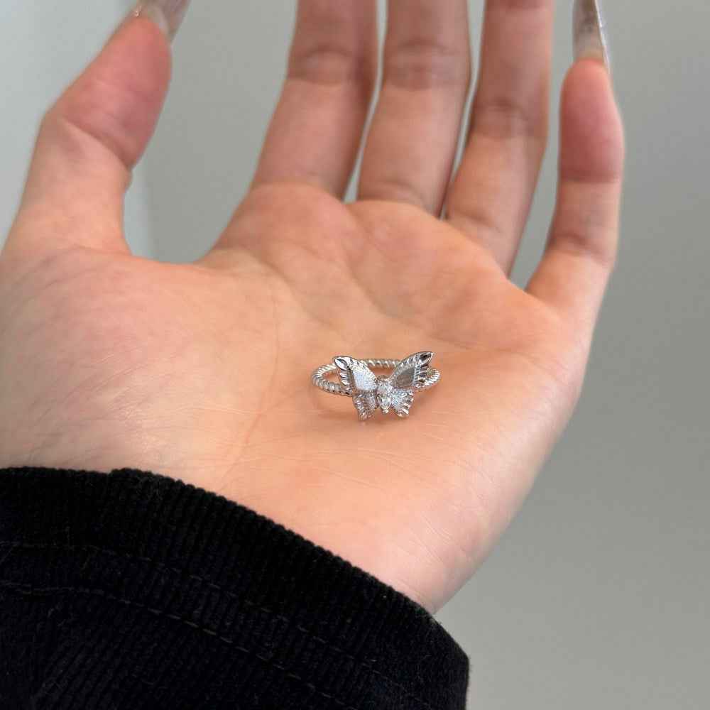 925 Sterling Silver Marquise Butterfly Ring – Butterfly Crest Elegance