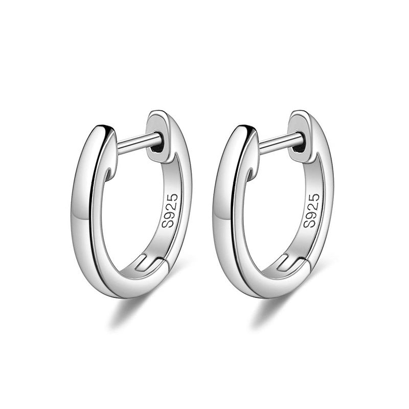 “Classic U Muse” S925 Sterling Silver Minimalist U-Shaped Hoop Earrings