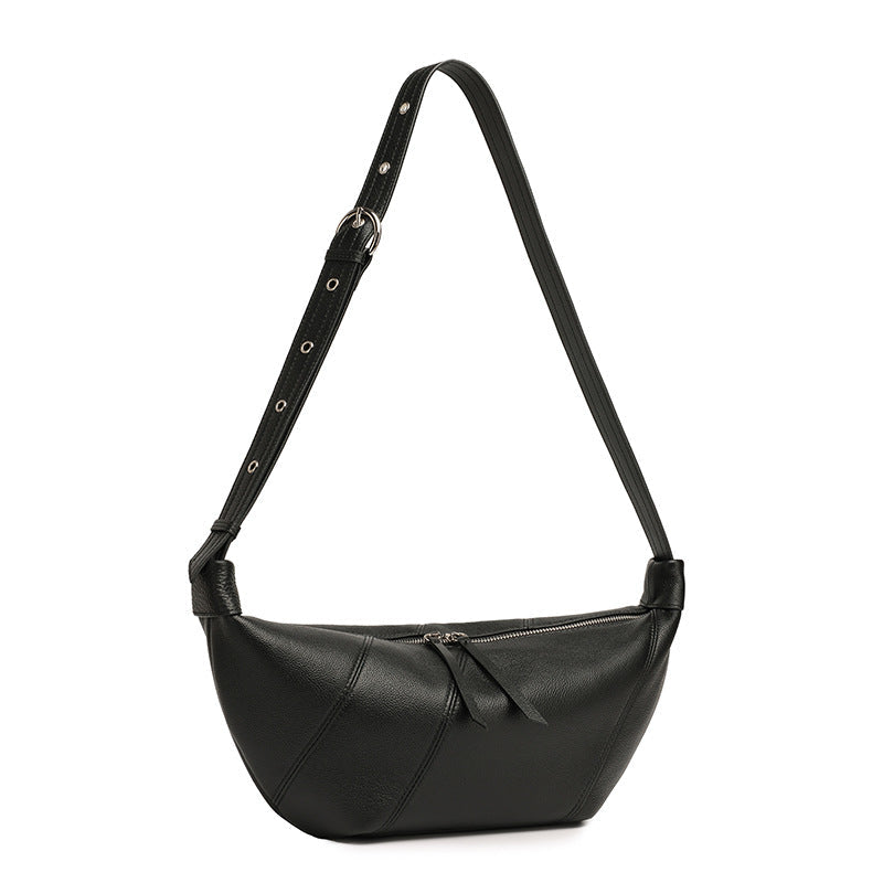 Women's TC Cowhide Soft Dumpling Bag with Adjustable Strap